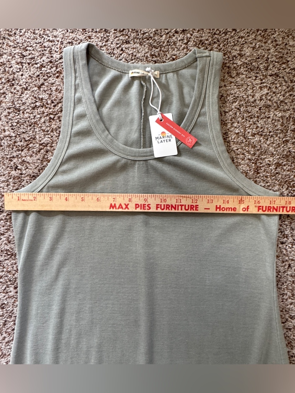 Marine Layer Lexi Sun-In Dress XL Faded Olive Ribbed Maxi Coastal Casual NWT - Picture 11 of 11